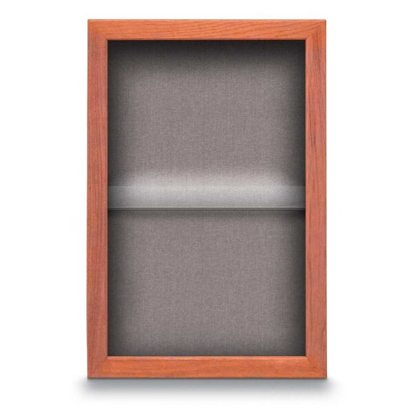 United Visual Products Indoor Enclosed Combo Board, 48"x36", Black Frame/Blue & Buff UVCB4836B-BLUE-BUFF - main